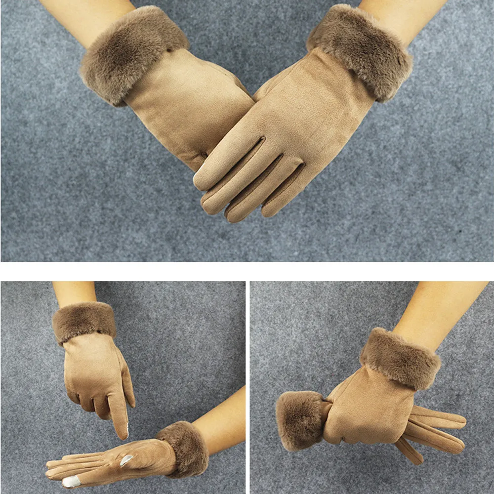 

Adult Winter Gloves Women Outdoor Warm Velvet Gloves Black Mitten Windproof ваѬежки женские Cheap Free Shipping Christmas Gift